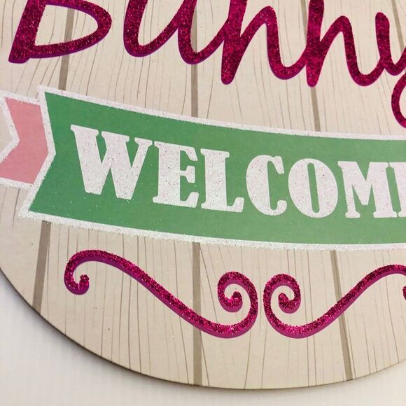 "Every Bunny Welcome" Glitter Wall Easter Decor Sign - Picture 3 of 4
